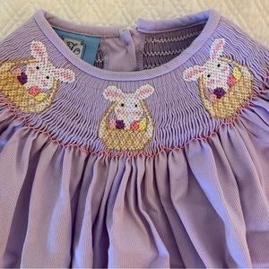 Purple Smocked Kids One Piece